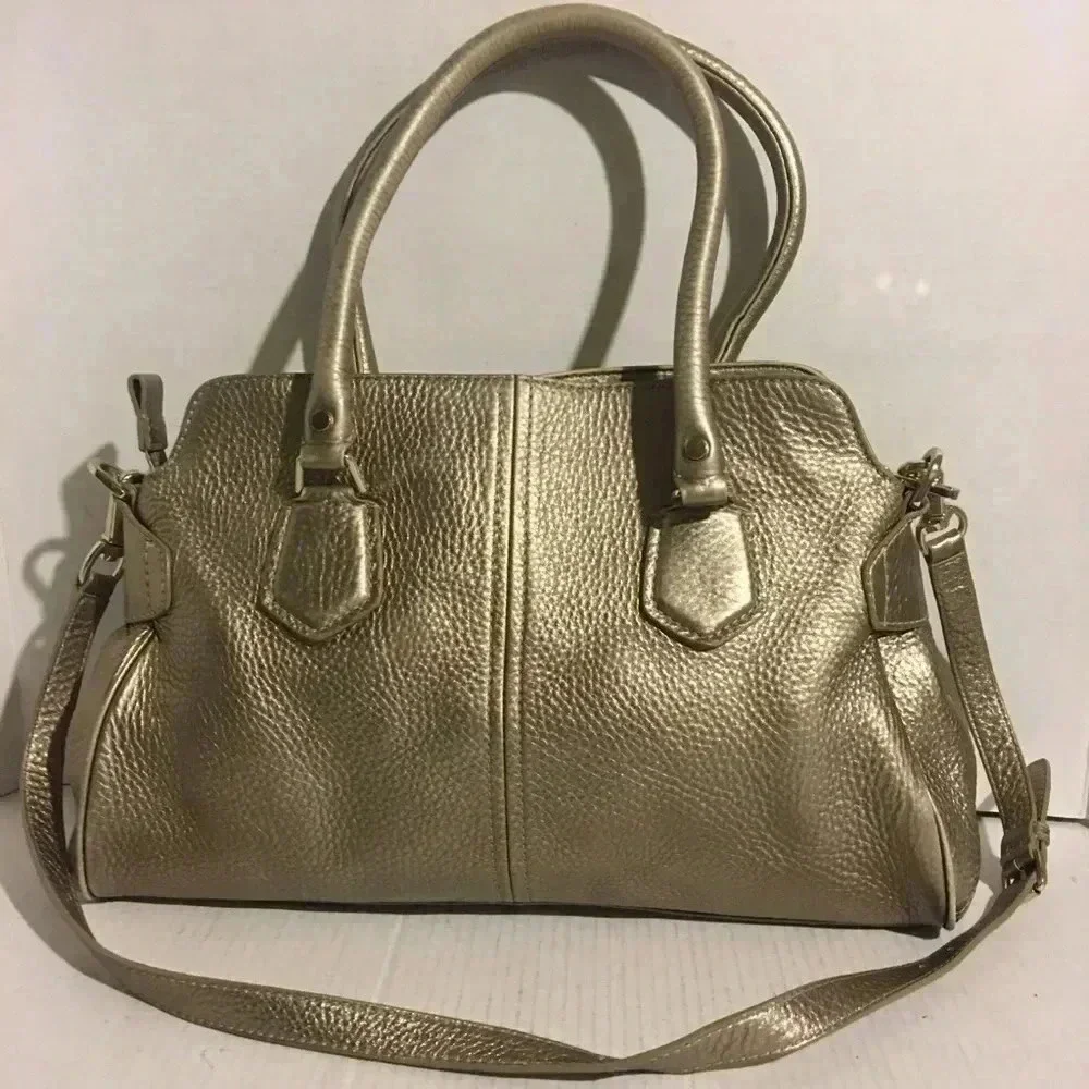 Cole Haan metallic gold leather crossbody handbag